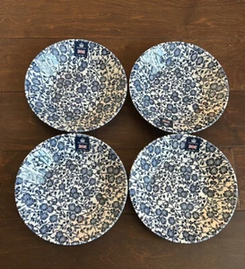 Royal Wessex Queens 4 Made in England Victorian Calico Blue Soup Bowls 7 3/4” - Picture 1 of 2