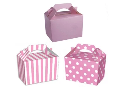 Childrens Baby Pink Party Food Boxes ~ Birthday Lunch Snack Bag Plate Gift Box - Image 1 of 3