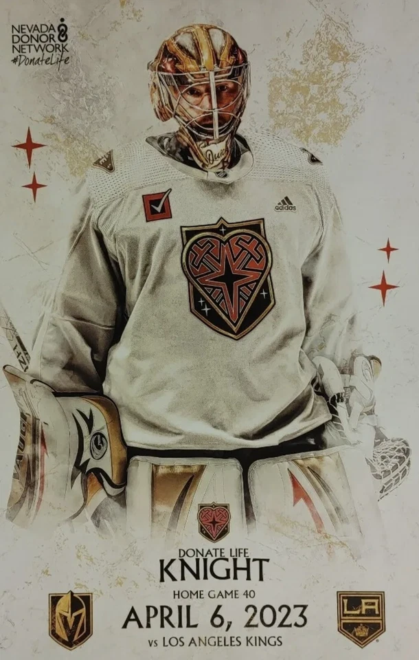Плакат Vegas Golden Knights vs Kings 4/6/23 - Джонатан Квик - первый раз на плакате! - Изображение 1 из 1
