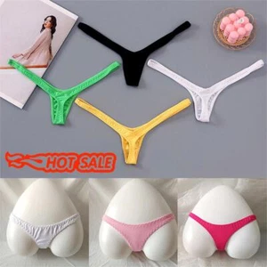 Women Thongs Underwear Mini Panties Bikini Bottom Lightweight Solid Low Waist - Picture 1 of 36