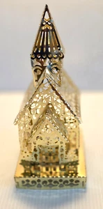 Vintage Brass Filigree Church Votive Holder with Working Flickering Tealight - Picture 1 of 7