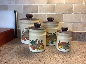 Juego de botes de cocina vintage (4), juego de botes de metal, juego de botes Kromex de fou - Imagen 1 de 10