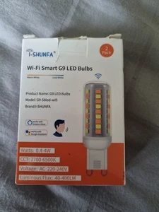I-SHUNFA Lámpara Bombilla LED Inteligente Inalámbrica Regulable G9,58 Luces LED, Paquete de 2,4w - Imagen 1 de 6