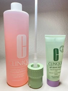 Clinique Clarifying Face Lotion Toner 3 JUMBO SIZE 16.5 fl oz + 75ml Cleanser - Picture 1 of 3