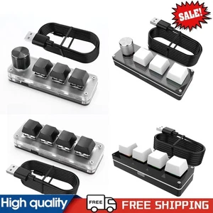3 Key 1 Knob/4 Key Programming Macro Knob Keyboard Red Switches Wired USB #g - Picture 1 of 14