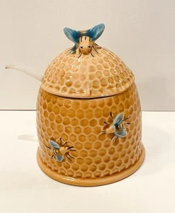 Cute Vintage Honey Container Bees On Beehive West Germany - Picture 1 of 10