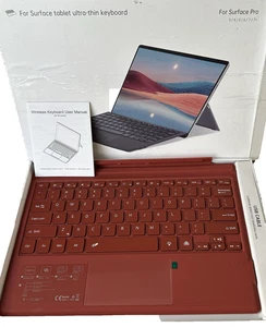 Ultra-thin Keyboard for Microsoft Surface Pro 7+/7/6/5/ 4/ 3 Red Col w/Backlight - Picture 1 of 6