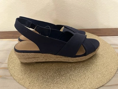 Sandalia de lona para mujer, azul, talla 10 Foto 1 de 4