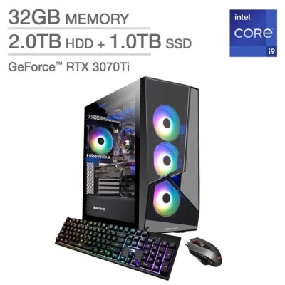 New iBUYPOWER SlateMR304i Gaming Desktop i9-11900KF 32GB 3TB RTX 3070 Ti 8GB - Image 1 of 4