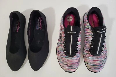 2- Par de zapatos sin cordones Skechers usados para dama talla 6,5 Foto 1 de 4