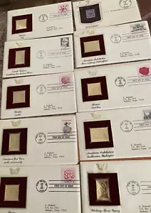 1981 - ten first day issue 22kt gold stamp envelopes - Picture 1 of 11