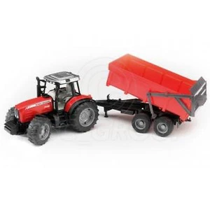Bruder Giocattoli 02045 Pro Serie Massey Ferguson 7480 Trattore & con Rimorchio - Foto 1 di 1