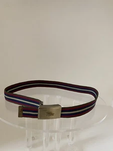 Lacoste Preppy Gürtel Vintage Izod 70er 80er gestreift goldene Schnalle 26" lang - Bild 1 von 4