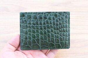 Green Real Genuine Alligator Crocodile Leather Skin Credit Card Wallet