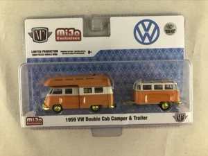 M2 Machines MiJo Exclusive 1959 VW Double Cab Camper & Trailer Chase 250 - Picture 1 of 1