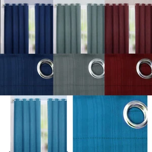 Par de cortinas para ojales a rayas Sunout en relieve 140 x 160 cm cada una - Imagen 1 de 6