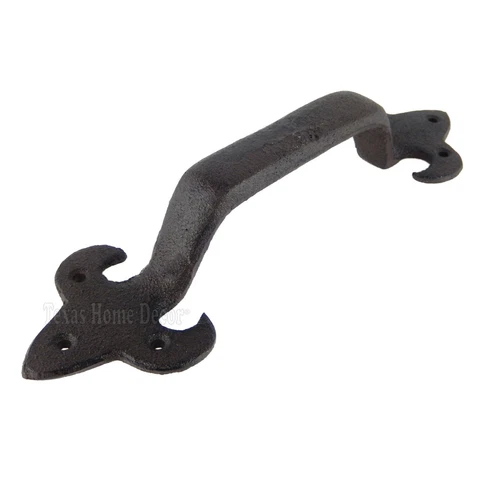 Large Heavy Door Handle Cast Iron Fleur De Lis Victorian Style Gate Shed Pull Cover
