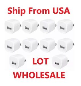 Lot OF White 1A USB Power Adapter AC Home Wall Charger Plug FOR iPhone 5 6 7 8 X - Picture 1 of 2