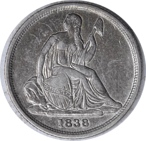 1838-O Liberty Seated Silver Dime No Stars EF Uncertified #941 Cover