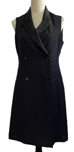 Hi-QualityClassic Tuxedo Dress 6 Black Double Breasted Polyester Banana Republic - Picture 1 of 11