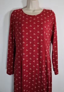 Vintage Laura Ashley Dress Medium Red Micro Floral Design Long - Picture 1 of 8