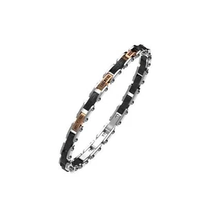 Bracciale Unisex BIKKEMBERGS WILB01WR in Acciaio Bicolore con Ebano - Picture 1 of 3