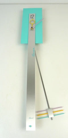 RARE POSTMODERN 80s VINTAGE MEMPHIS AGE POP ART PENDULUM WALL CLOCK BY HERMLE Cover
