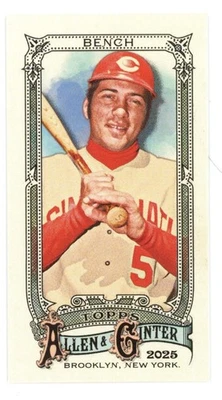 2025 Topps Allen Ginter JOHNNY BENCH #320 Mini HIGH-NUMBER SP *Fast Ship* - Image 1 of 3