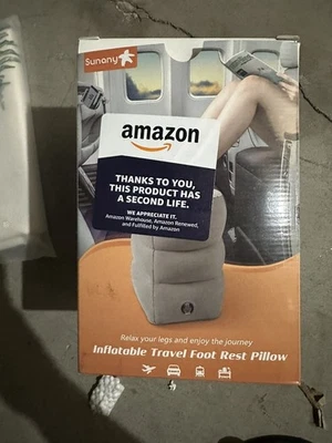 Sunany 充气足枕 旅行可调节高度靠垫 灰色 — 第 1/2 张图片