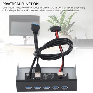 Front Panel USB Hub 5xUSB3.2 GEN1 19 Pin 5.25in Optical Drive Front Panel Fo Hot - Afbeelding 1 van 24