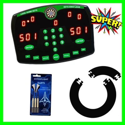 Dart Scorer Darts Deluxe with Dart Set and Dartboard Safety Surround - Image 1 of 4