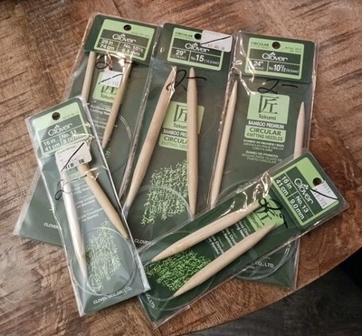 NUEVO - 5 x Agujas Circulares Trébol Takumi Bambú 16" 11,13 24" 10,5 29" 10,5, 15 Foto 1 de 4
