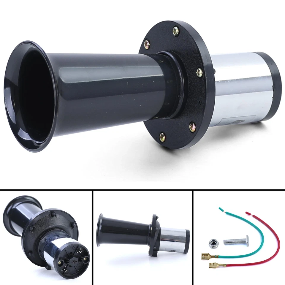 Retro Hupe Fanfare mit Oldtimer Klang Sound Universal Schwarz 12V - Bild 1 von 4