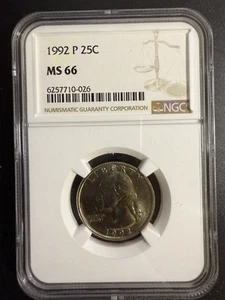 1992-P Washington Quarter NGC graded MS66 - B50129 - Picture 1 of 2