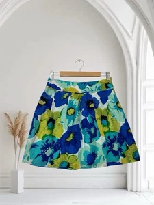 Minifalda Ann Taylor LOFT para mujer mezcla de lino talla 0 arte floral para usar $98 - Imagen 1 de 17
