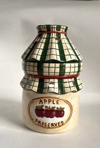 Vintage Simmertopf Apfel Konserven Karo & Karomuster Keramik Wachswärmer - Bild 1 von 10