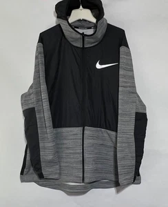 2XL Nike zip hoodie jacket NIKE BASKETBALL black gray swoosh - Picture 1 of 5