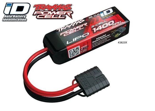 Traxxas 1400mah 11 1 V 3-cella 25c Lipo con Connettore ID / Trx2823x