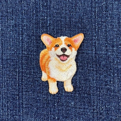 Corgi Dog Applique Patch - Embroidered Puppy Pet Animal Badge 2" (Iron On)