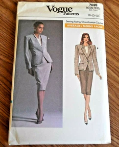 NEW Vintage 1987 Vogue Pattern 7020 Misses' sz 8-12 Lined Jacket & Skirt  - Picture 1 of 2