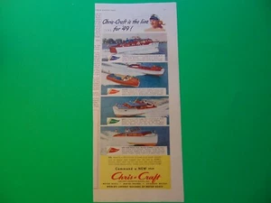 1949 CHRIS-CRAFT BOATS Many Models vintage art print ad - Picture 1 of 1