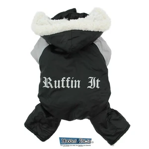Doggie Design Lined Water Repellent Black Ruffin It Snow Suit Outdoor Jacket - Picture 1 of 12