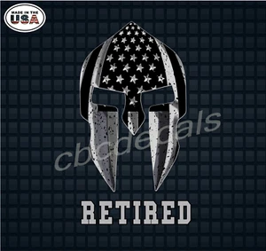 Correctional Officer Retired Thin Silver Line Spartan Vinyl Decal Sticker - Picture 1 of 1