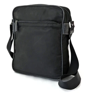 Auth PRADA Bllack Nylon & Leather Messenger Shoulder Crossbody Bag＃60652A - Picture 1 of 15