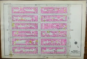 1916 GREENWICH VILLAGE MANHATTAN Map NEW YORK CITY Old Antique Original 16"x11" - Picture 1 of 3
