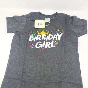 Birthday Girl Crown Princess T-Shirt 5Y Unordinary Toddler Dark GRAY - Picture 1 of 3