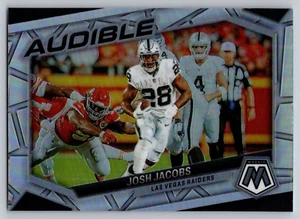 Josh Jacobs Silver Prizm Raiders 2023 Panini Mosaic Fútbol - Imagen 1 de 2