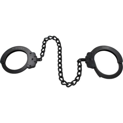 PEERLESS HANDCUFF COMPANY Peerless Model 703C Chain-Linked Leg Iron Handcuffs & Keys, Black