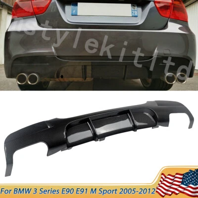 Rear Bumper Lip Diffuser For 2005-12 BMW 3 Series E90 E91 MP Style Foto 1 de 4