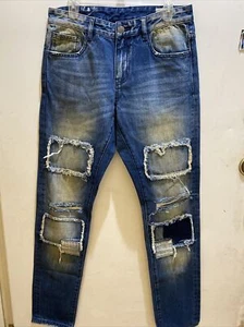 Embellish NYC Mens Size 32x33 EUPHORIA RIP & REPAIR Denim Jeans Distressed - Picture 1 of 7